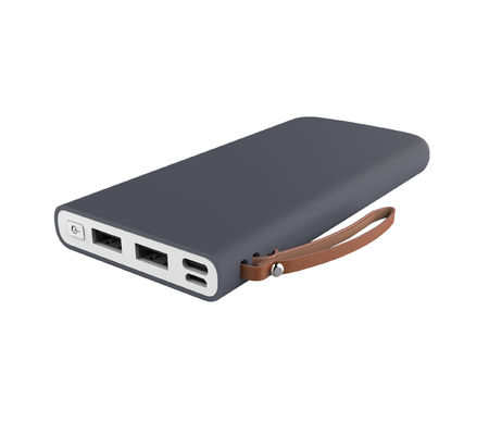 Красочный резиновый банк силы USB покрытия 138mm портативный двойной