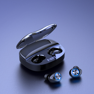 Шлемофон приведенный Earbuds TW90 наушников радиотелеграфа 5,0 управлением касания дисплея беспроводной с коробкой заряжателя